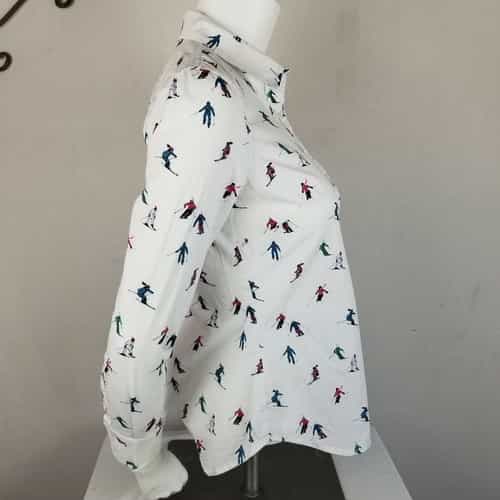 1901-skier-print-button-front-long-sleeve-blouse