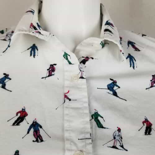 1901-skier-print-button-front-long-sleeve-blouse