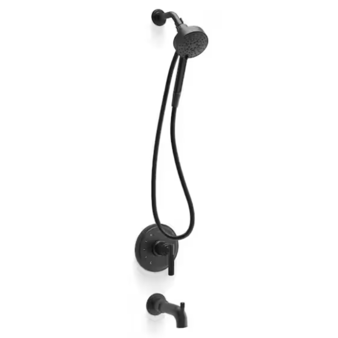KOHLER R34476-4G-BL Torrington Single Handle 3-Spray Tub and Shower Faucet 1.75 GPM in. Matte Black (Valve Included)