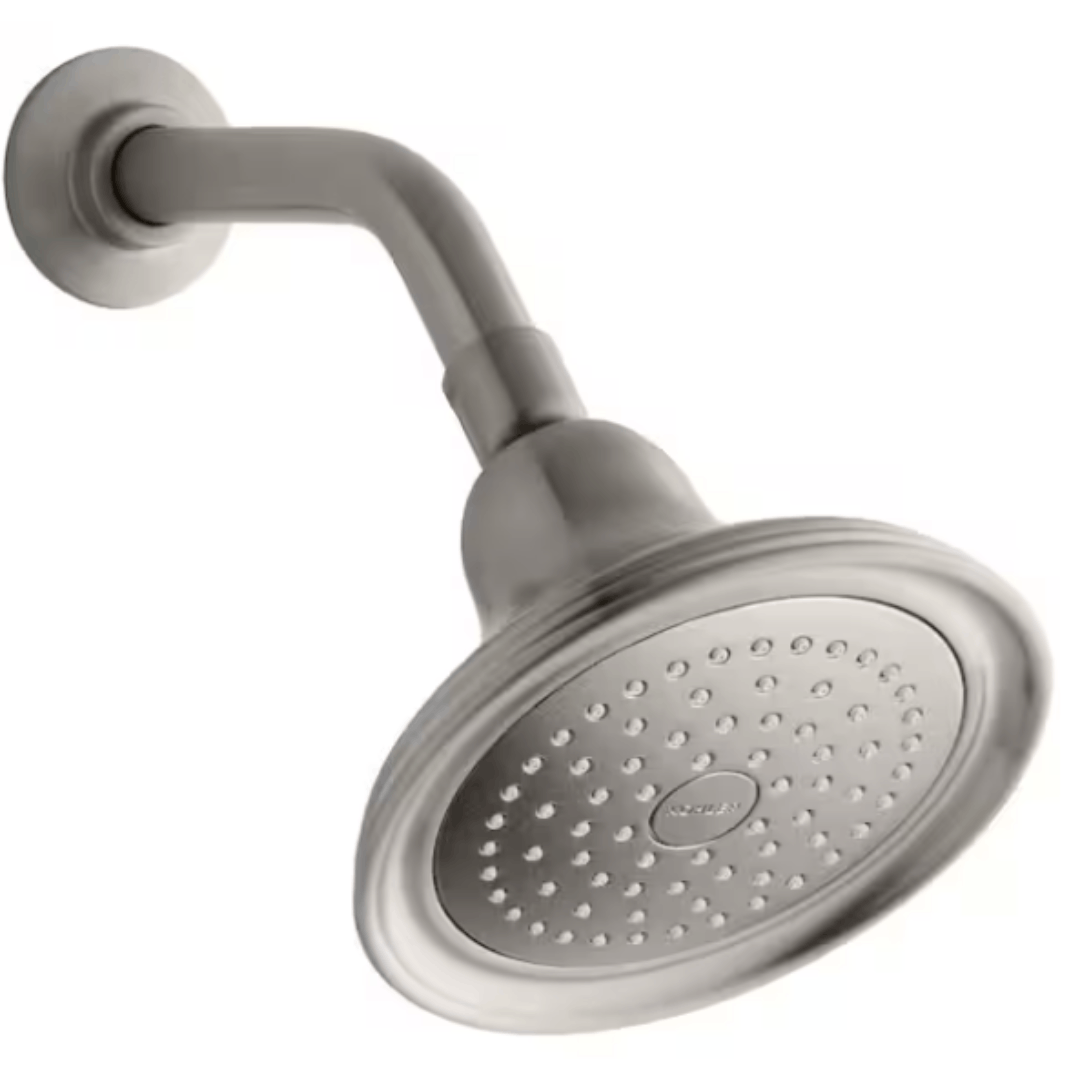 KOHLER K-10391-AK-BN Devonshire 1-Spray 5.9 in. Single Wall Mount Fixed Shower Head in Vibrant Brushed Nickel