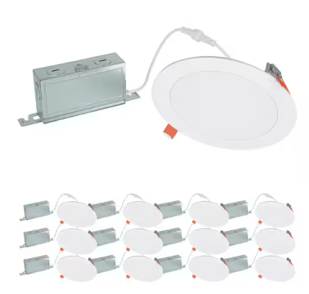 HALO HLBSL609FS5-12PK HLBSL 6 in. Can Less Integrated LED, 900 Lumens, 5CCT, White (12-Pack)