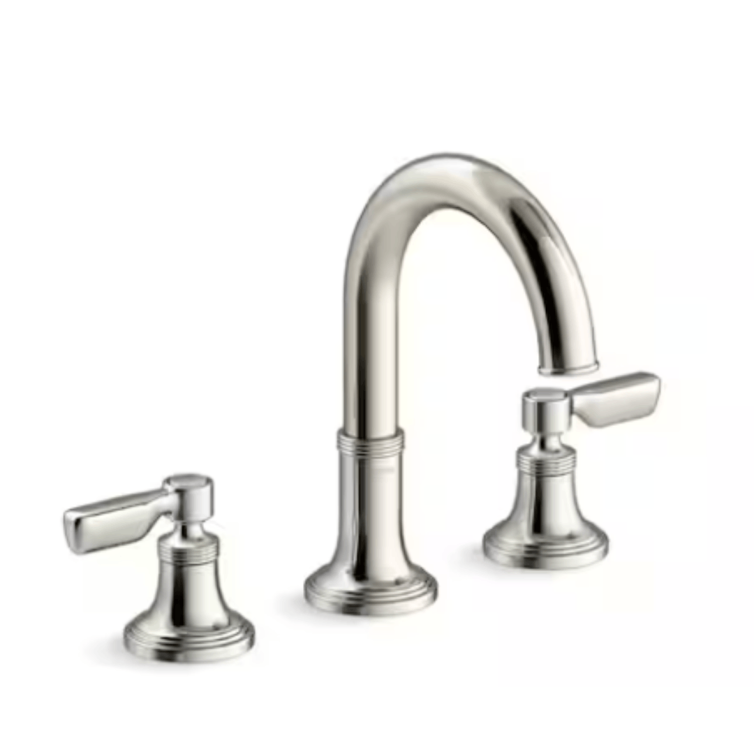 KOHLER R34524-4D-SN Paces 8 in. Widespread Double Handle Bathroom Faucet with Lever Handles in Vibrant Polished Nickel