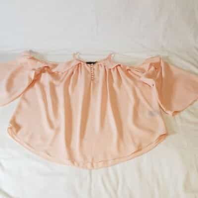Cliche Flesh Tone Cold Shoulder Blouse