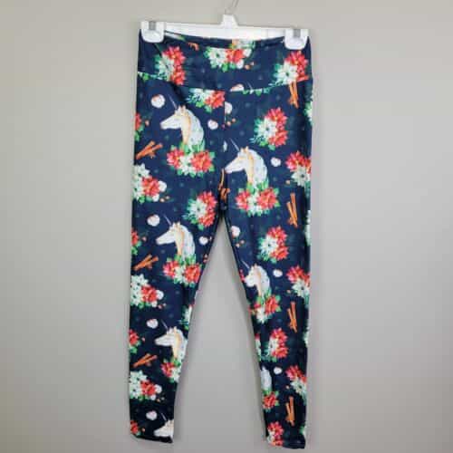Dren Designs Christmas Unicorn Polyester Spandex Ankle Leggings Tall And Curvy