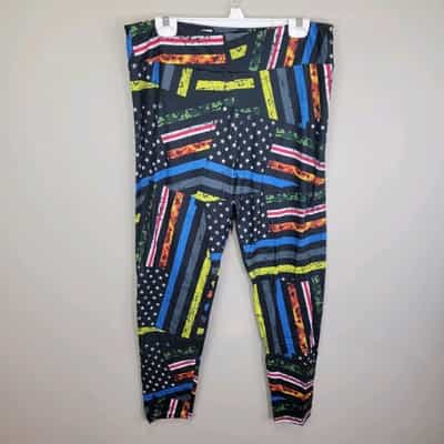 Dren Designs First Responder Poly Spandex  Leggings Wide Waistband Curvy Plus
