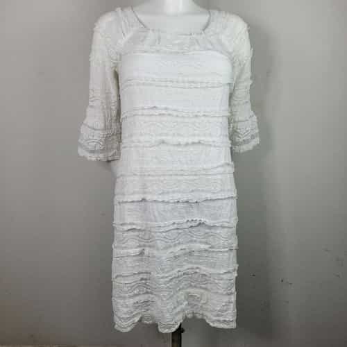 Dressbarn White Lace Lined Dress