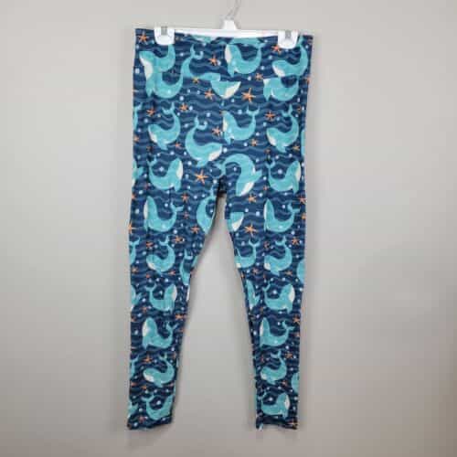 Happy Whales Polyester Spandex Ankle Leggings Tall And Curvy