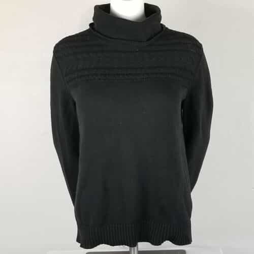 Jones New York Sport Classy Black Cotton-Blend Sweater