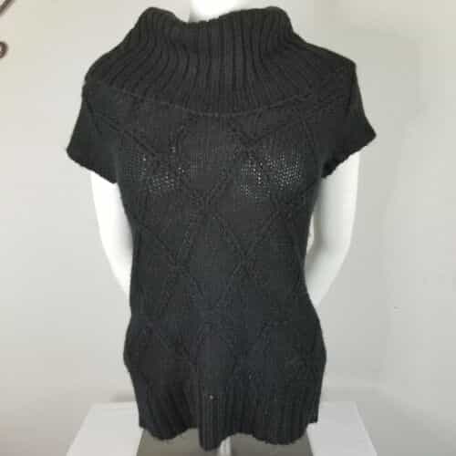 La Classe Couture Black Acrylic Cowl Neck Sweater Size S