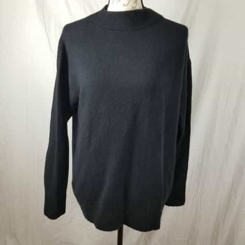 Lark & Ro Mock Turtleneck Black Sweater
