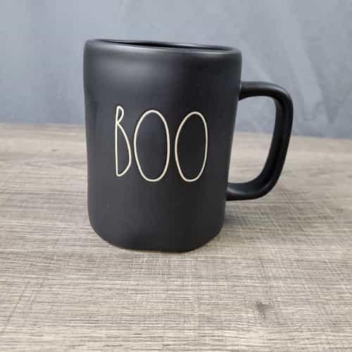 Rae Dunn Artisan Collection Black Ceramic Farmhouse Boo Halloween Mug