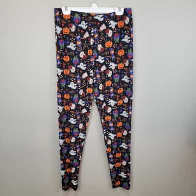 Whimsical Halloween Print Polyester Spandex Ankle Leggings Size 3XL/5XL
