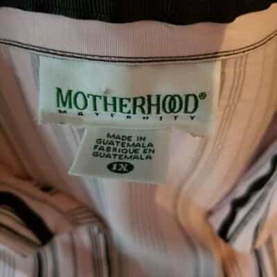 motherhood-maternity-pink-brown-collared-blouse-size-1x