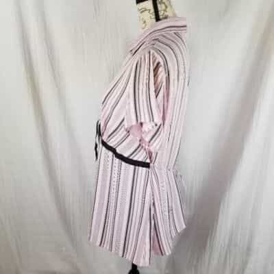 motherhood-maternity-pink-brown-collared-blouse-size-1x