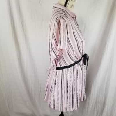 motherhood-maternity-pink-brown-collared-blouse-size-1x