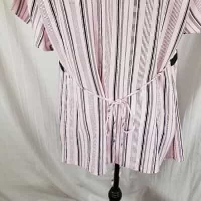 motherhood-maternity-pink-brown-collared-blouse-size-1x