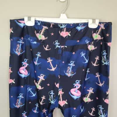 flamingos-and-anchors-polyester-spandex-ankle-leggings-extended-plus-size