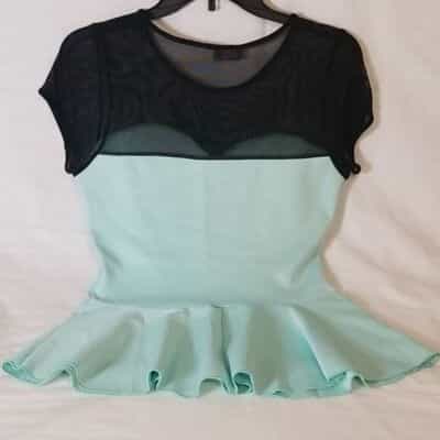flair-mint-ruffle-bottom-sleeveless-blouse
