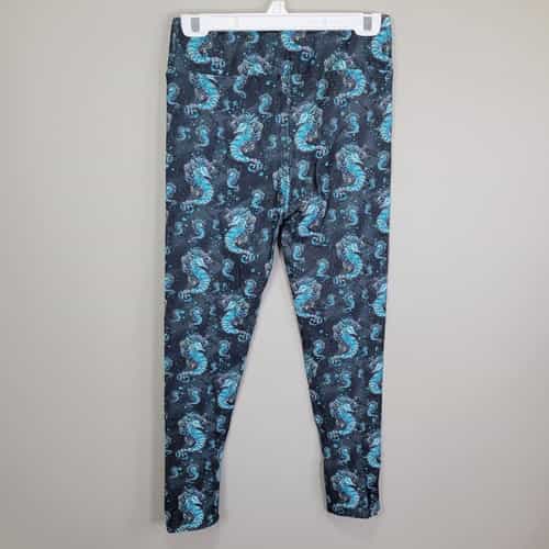 turquoise-seahorse-print-polyester-spandex-blend-leggings-one-size-fits-all