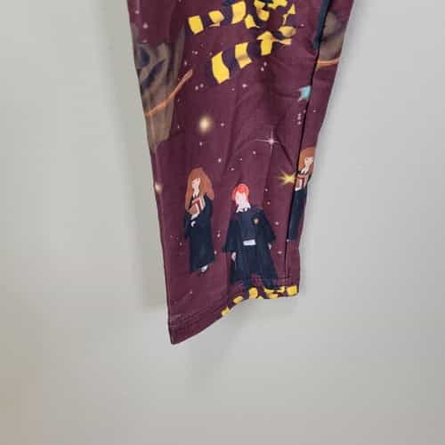 wizard-print-polyester-spandex-burgundy-ankle-leggings-one-size-fits-all