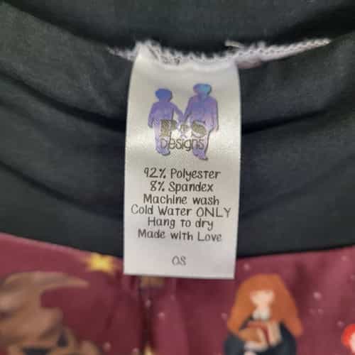 wizard-print-polyester-spandex-burgundy-ankle-leggings-one-size-fits-all