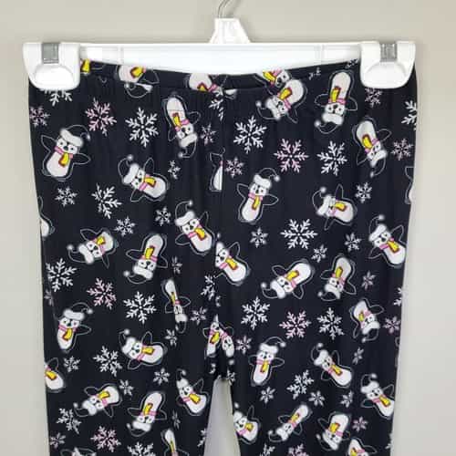 penguins-and-snowflakes-polyester-spandex-black-ankle-leggings-one-size-fits-all