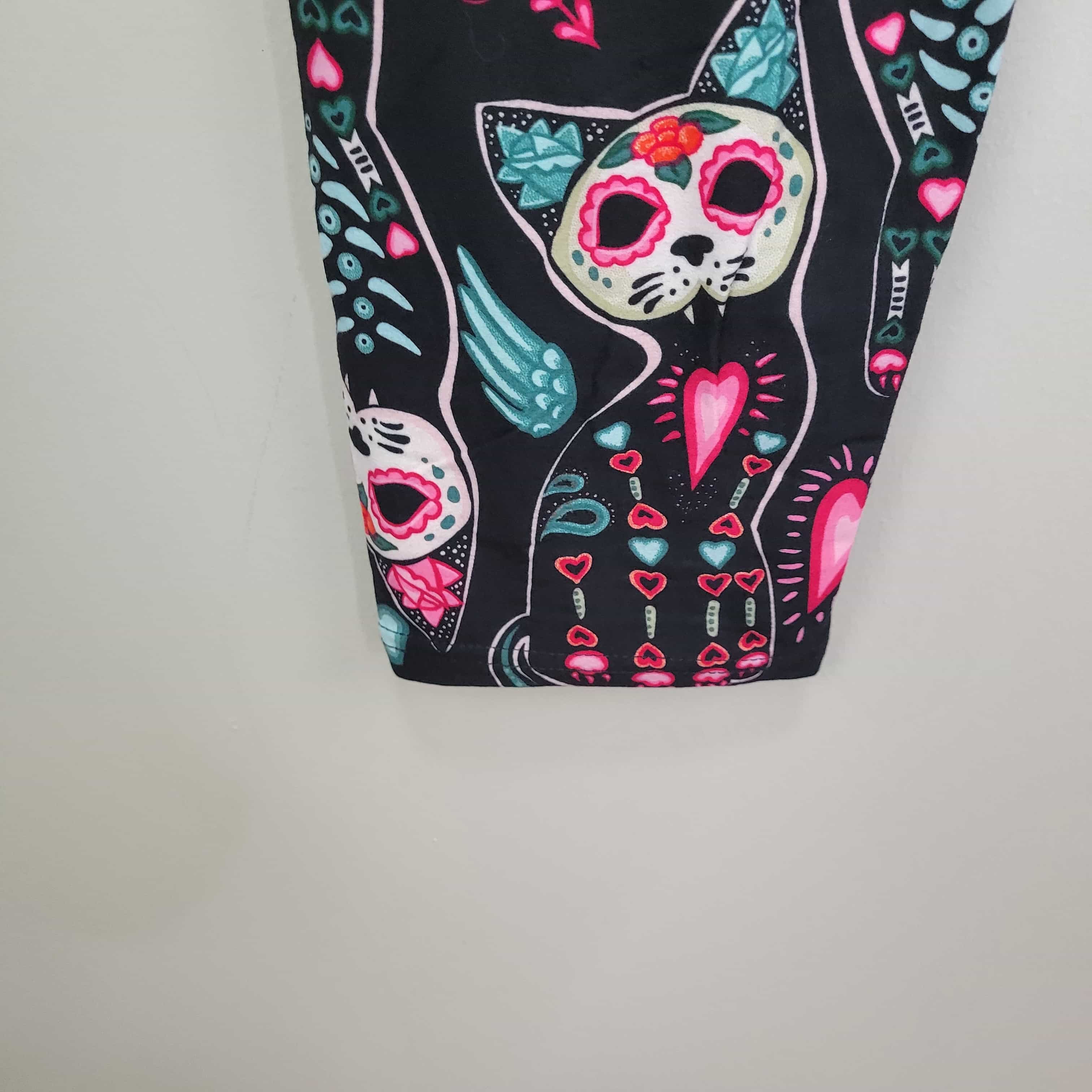new-mix-sugar-skull-kittens-polyester-spandex-ankle-leggings-extra-plus-size