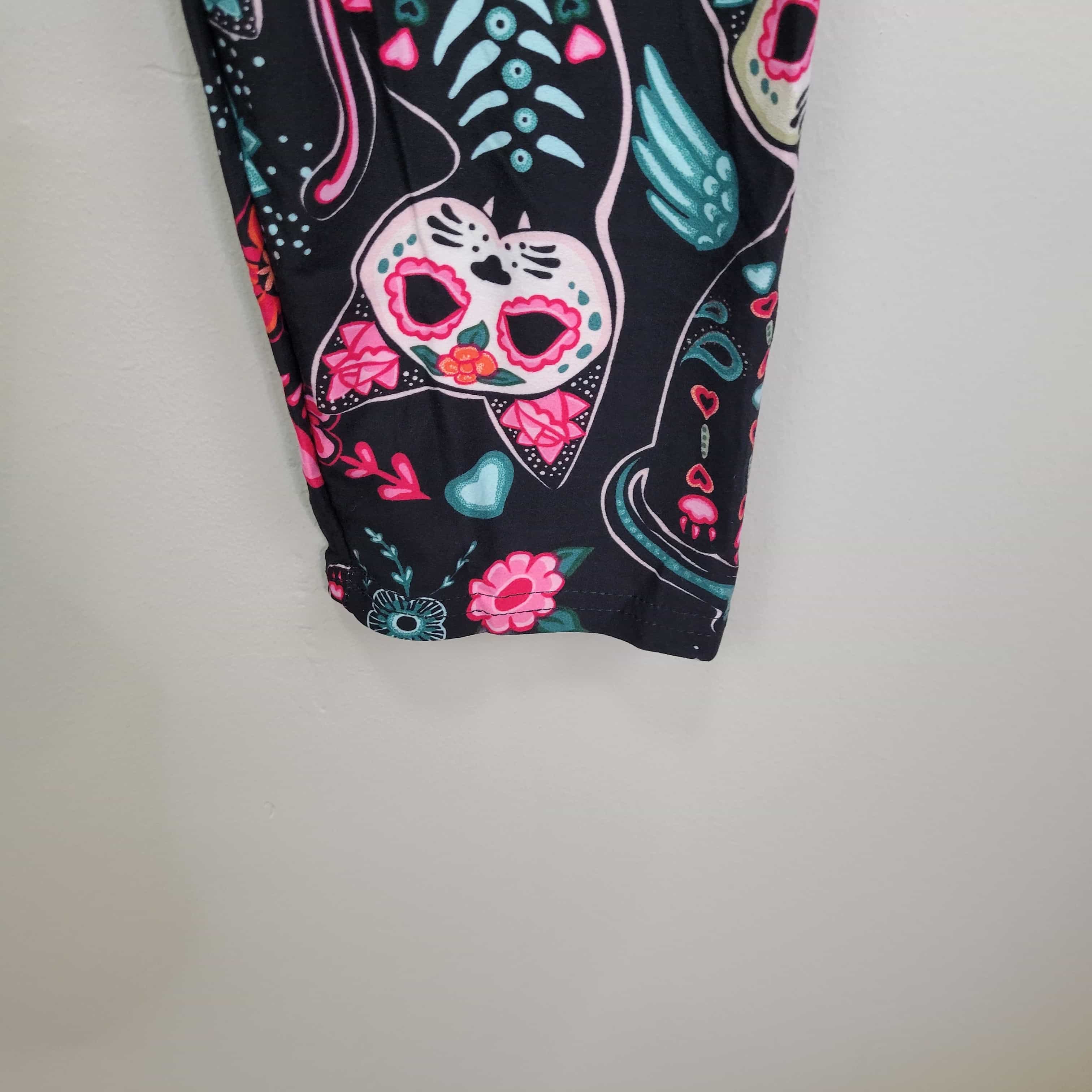 new-mix-sugar-skull-kittens-polyester-spandex-ankle-leggings-extra-plus-size