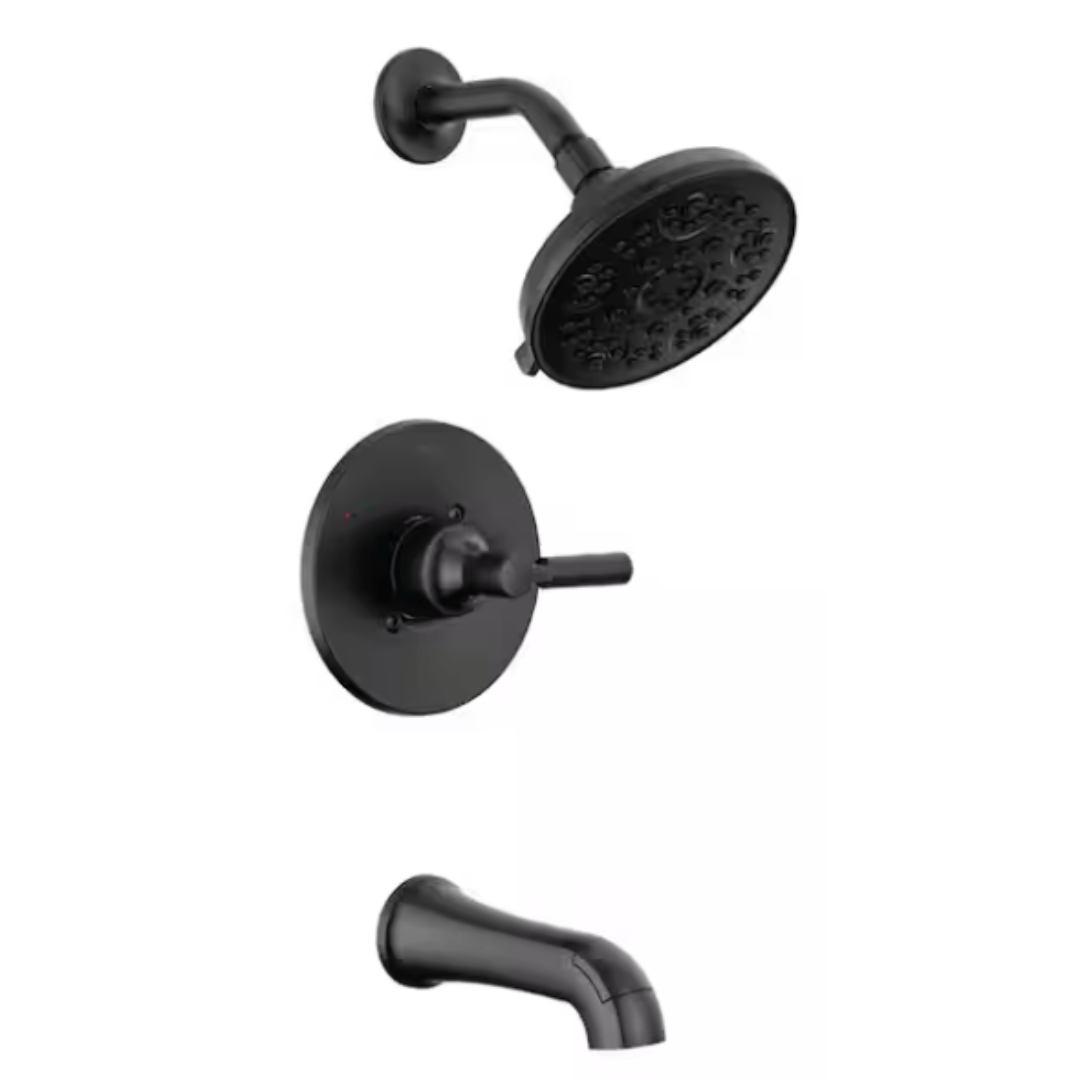 Delta 144839-BL Lorna Single Handle 5-Spray Tub and Shower Faucet 1.75 GPM in Matte Black Valve Included