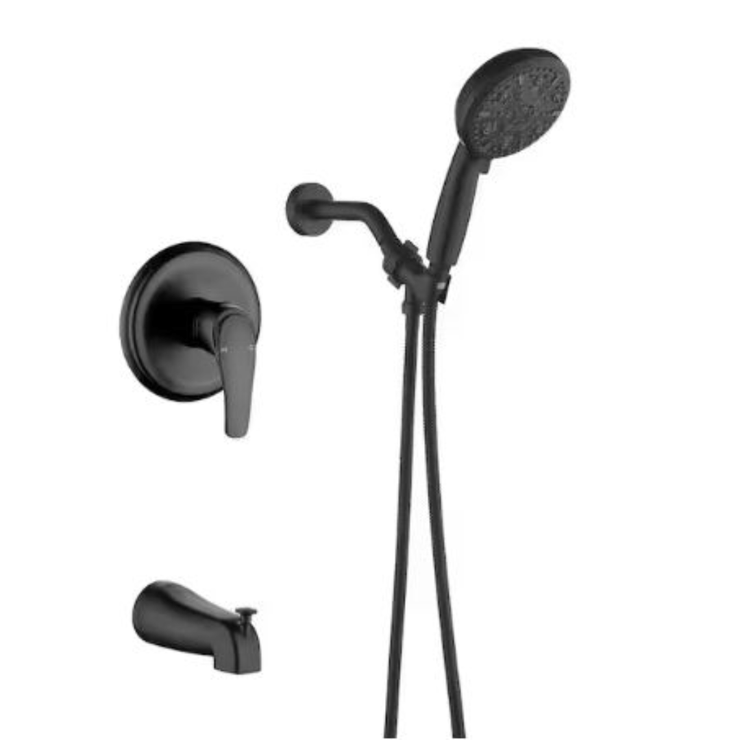 K-H8100B-1 Single Handle 10-Spray Tub and Shower Faucet Trim Kit with Handheld Shower 1.8 GPM in. Matte Black (Valve Included)