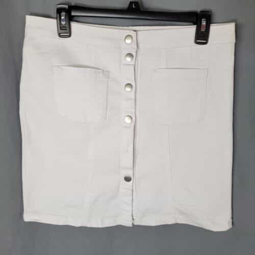 American Bazi White Denim Mini Skirt Size L