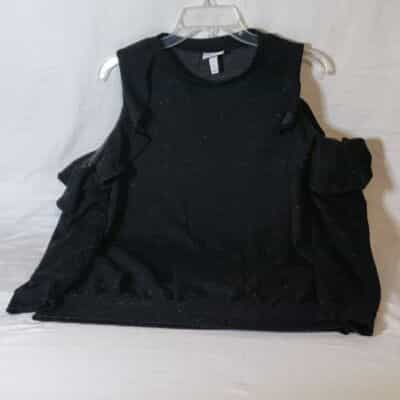 Isabel Cold Shoulder Black & White Blouse Size M