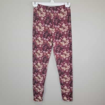 Legging Depot Burgundy Fall Print Leggings  One Size Fits All