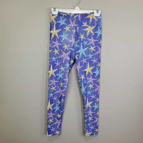 P&S Designs Pastel Starfish Print Polyester Spandex Ankle Leggings One Size Fits