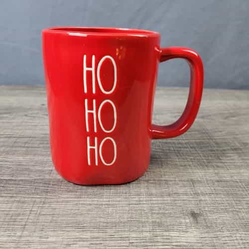 Rae Dunn Artisan Collection Farmhouse Red Ho Ho Ho Christmas Mug