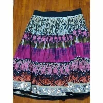 Roz & Ali Elastic Waist Mini Skirt Size S