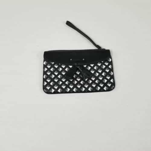 Vera Bradley Black, White & Gray Diamond Pattern Clutch