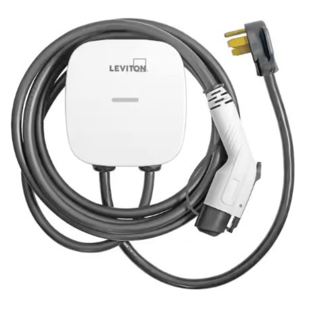 Leviton 000-EV40P-000 Level 2 EV Charger Station 40 Amp, 208/240 VAC, 9.6 kW Output 25 ft. Charging Cable NEMA 14-50P Plug EV40P