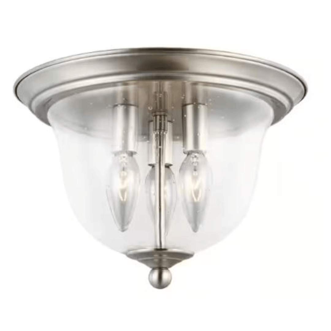 Generation Lighting 7514503-962 Belton 3-Light Brushed Nickel Flush Mount