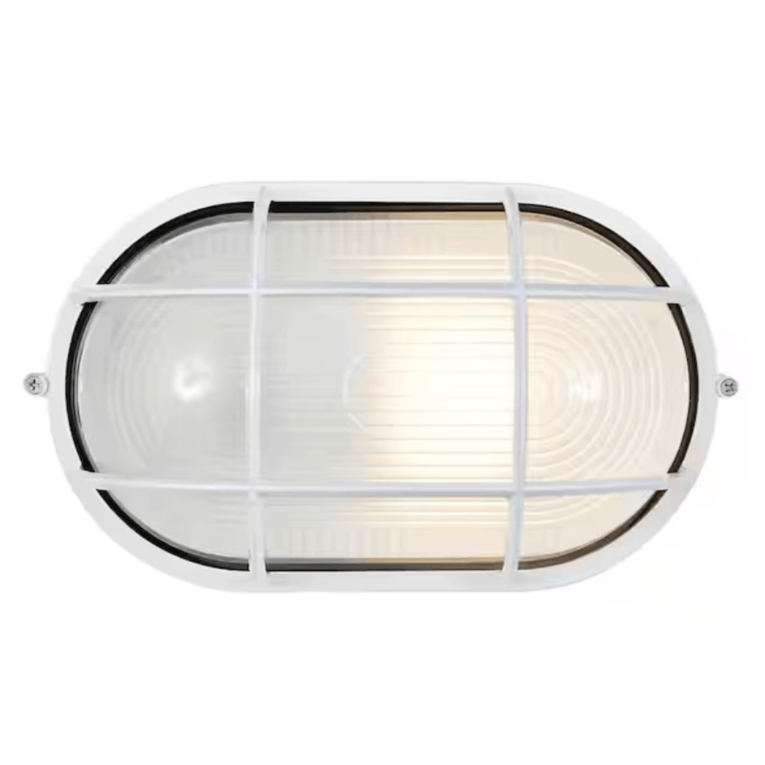Access Lighting 20292-WH/FST Nauticus 1-Light White Outdoor Bulkhead Light with Frosted Glass Shade