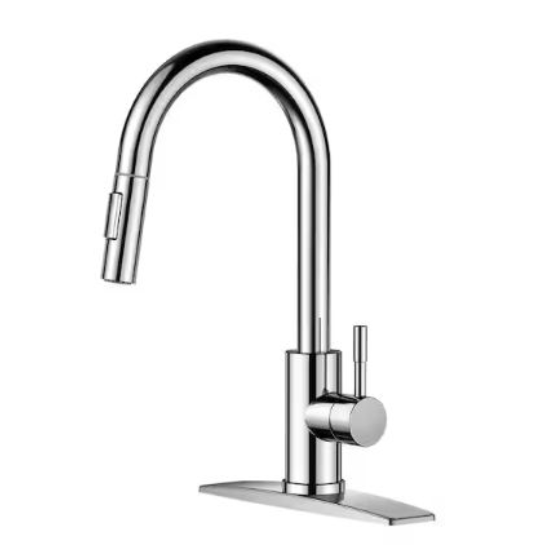 furuisi-43aaach-single-handle-pull-down-sprayer-kitchen-faucet-with-removable-deck-plate-swivel-spout-in-chrome