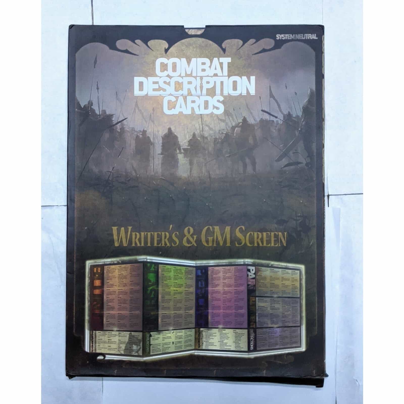 Combat Description Cards Writer's & GM Screen System Neutral