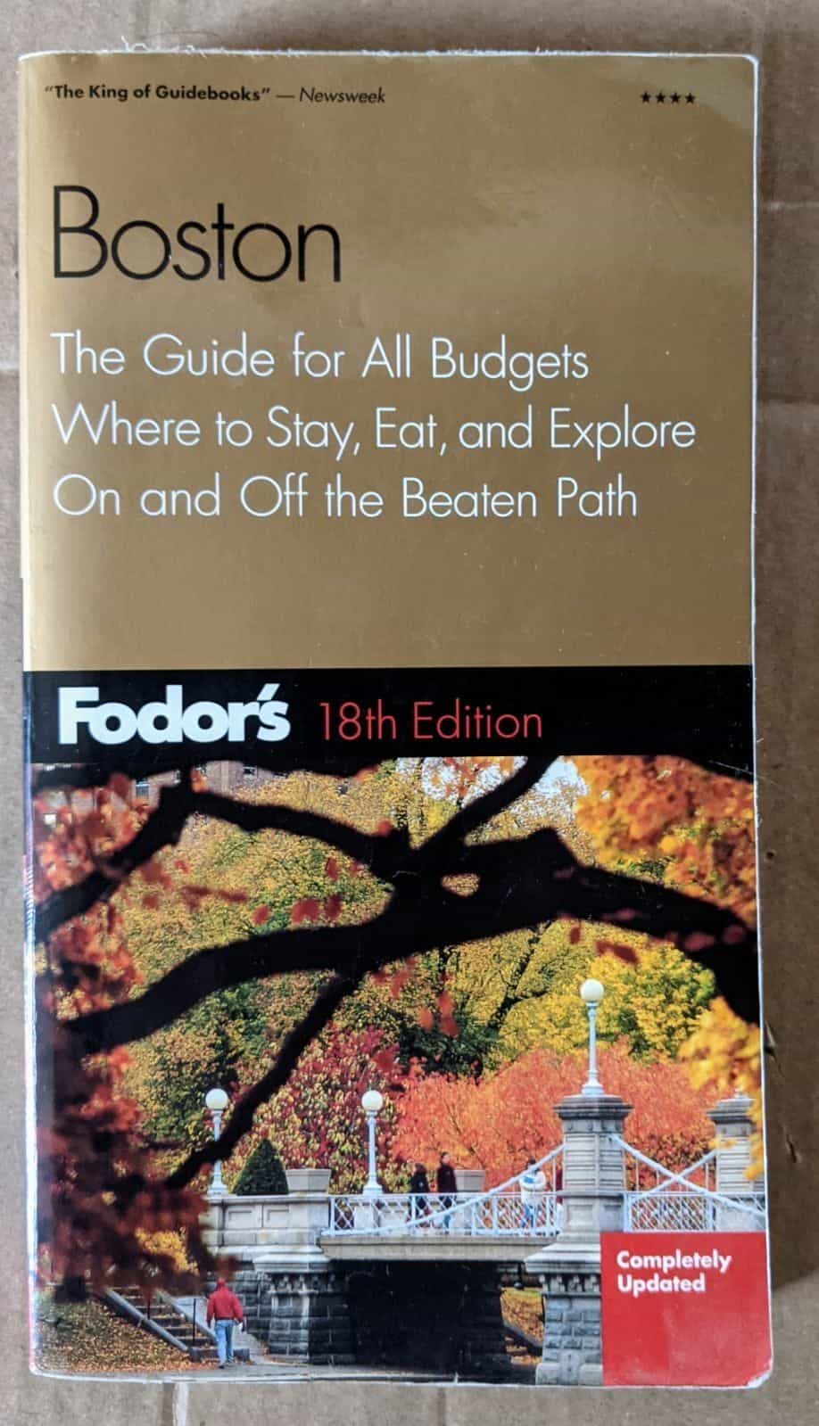 Fodor's Boston Travel Guide Book 18th Edition- vintage 2003