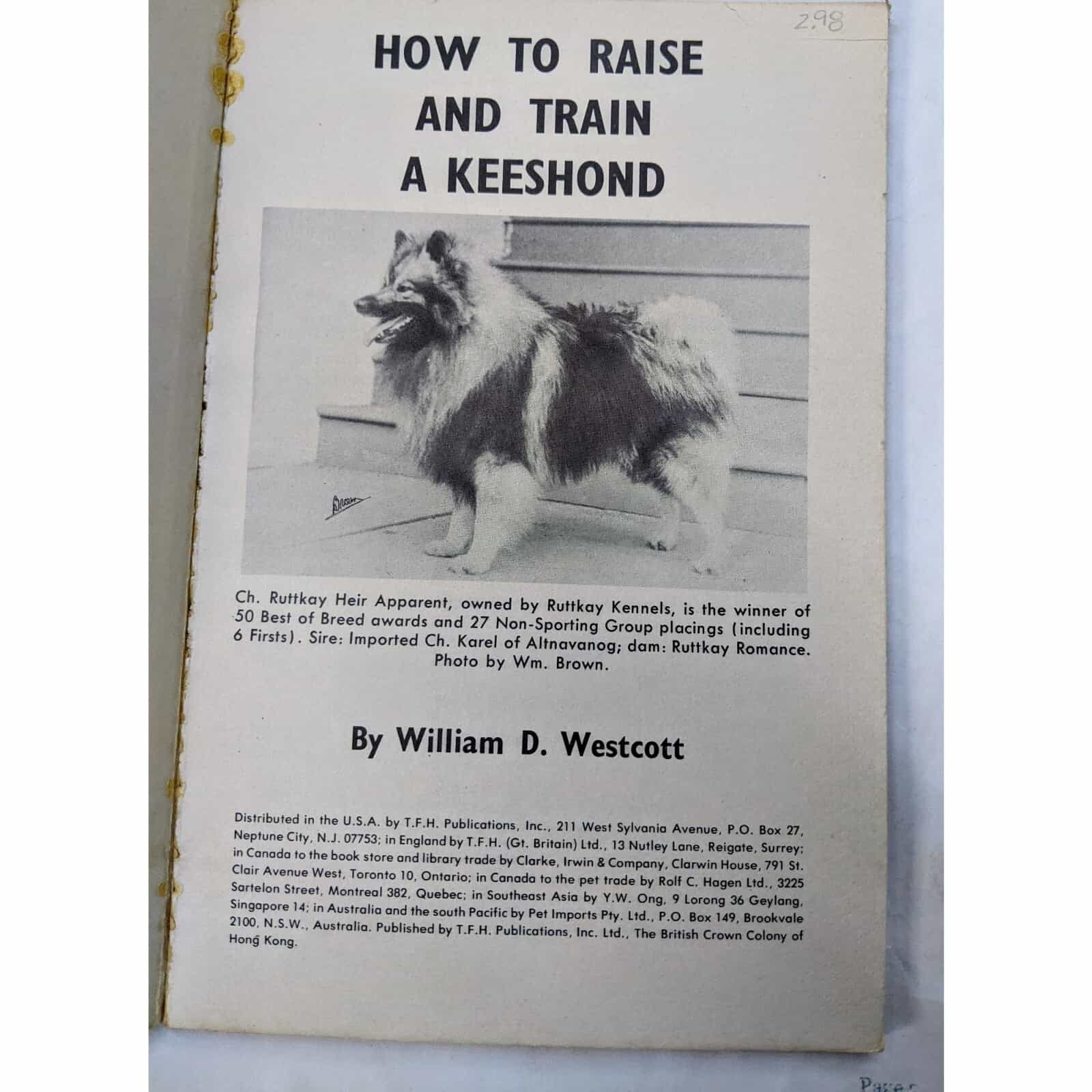 how-to-raise-and-train-a-keeshond-by-william-d-wescott-book
