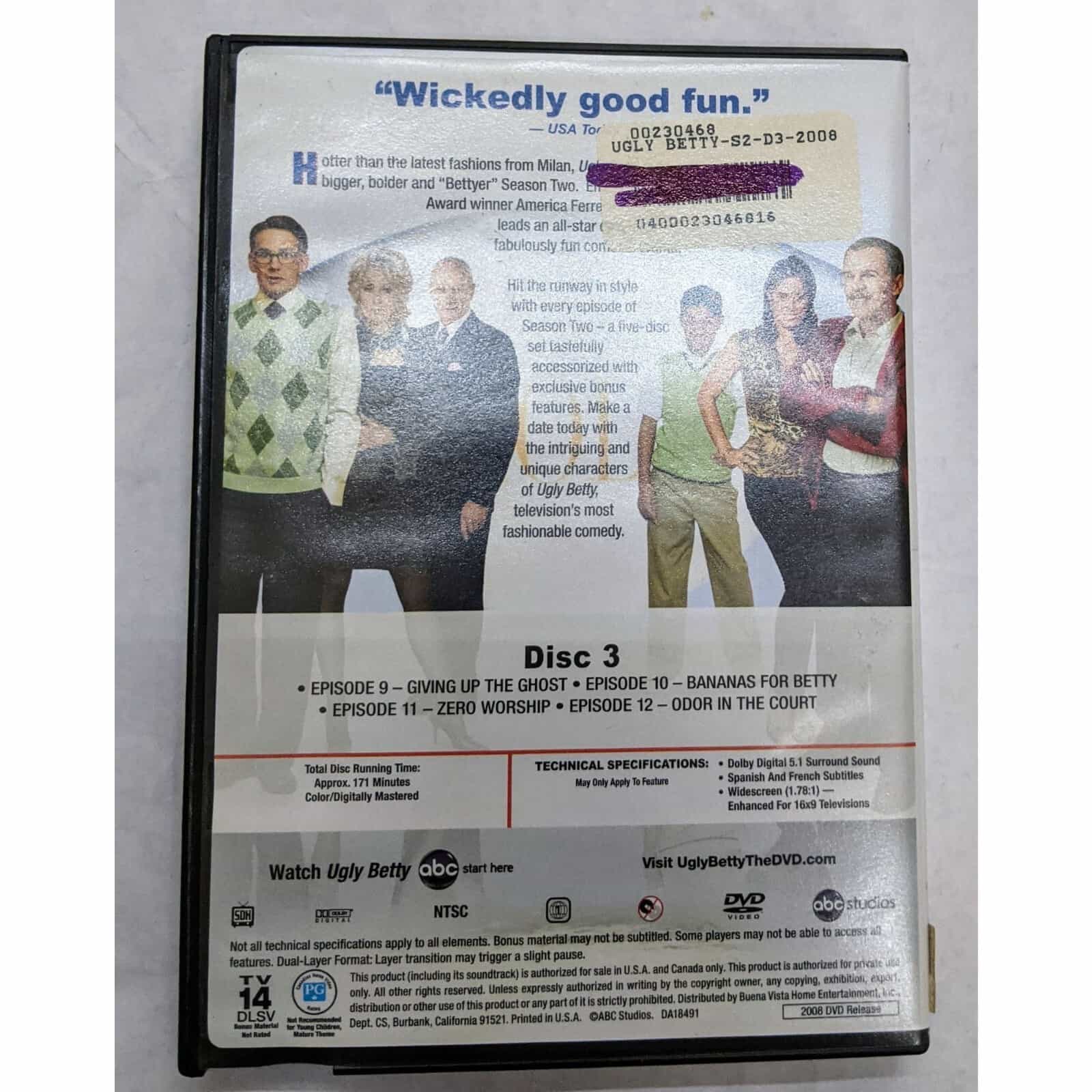 ugly-betty-dvd-tv-series-season-2-disc-3-disc-replacement