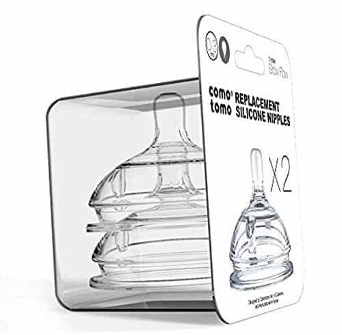 2 Pack Como Tomo Silicone Nipple Slow Flow 0-3 Months 1 hole
