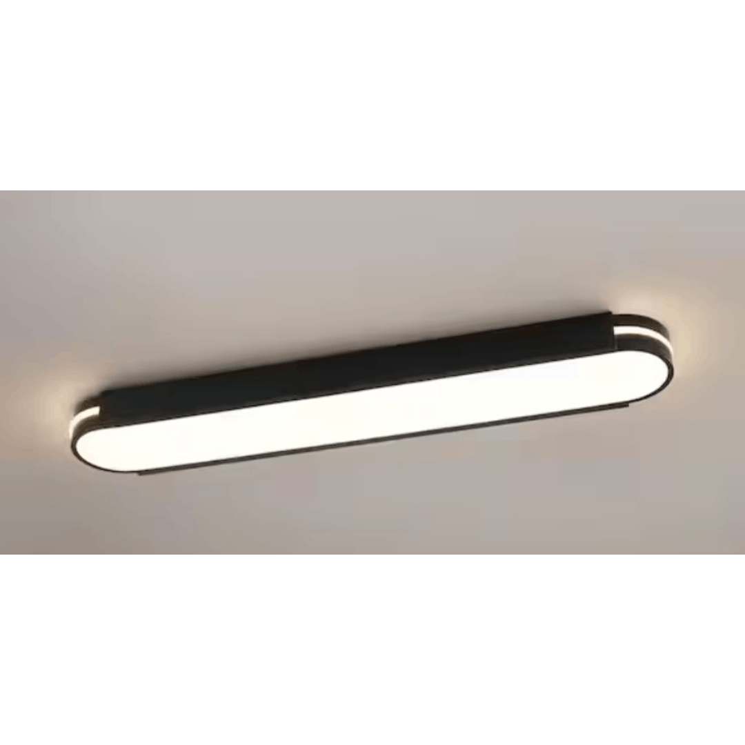 HUOKU PD1074741 Lumin 31.5 in.W Matte Black Integrated LED Flush Mount Long Rectangular Ceiling Light Main Lighting for KitchenBathroom