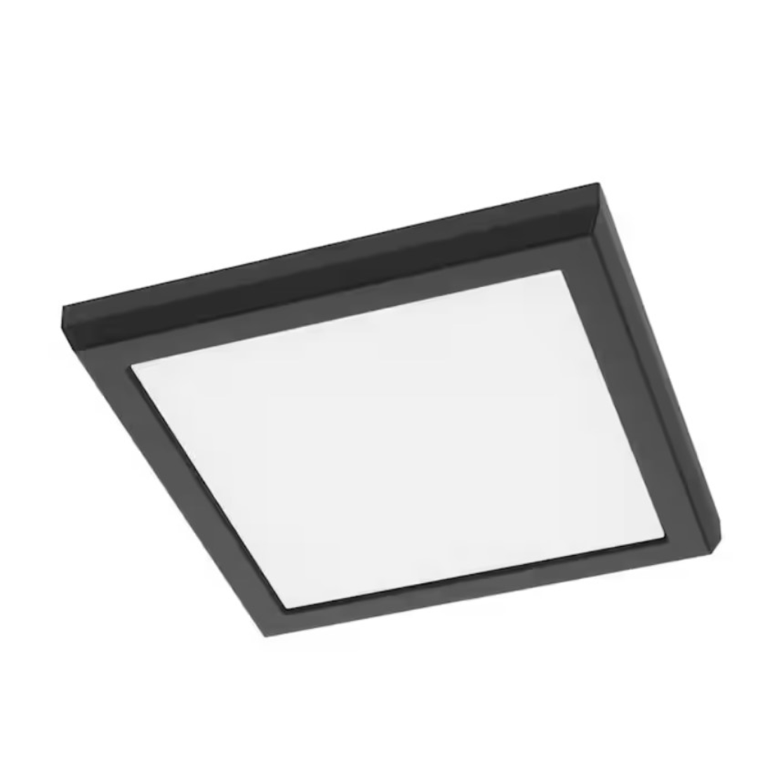 SATCO 62/1915 Blink Performer 7 in. Black Selectable CCT Color Changing LED Square Ceiling Flush Mount Light Fixture