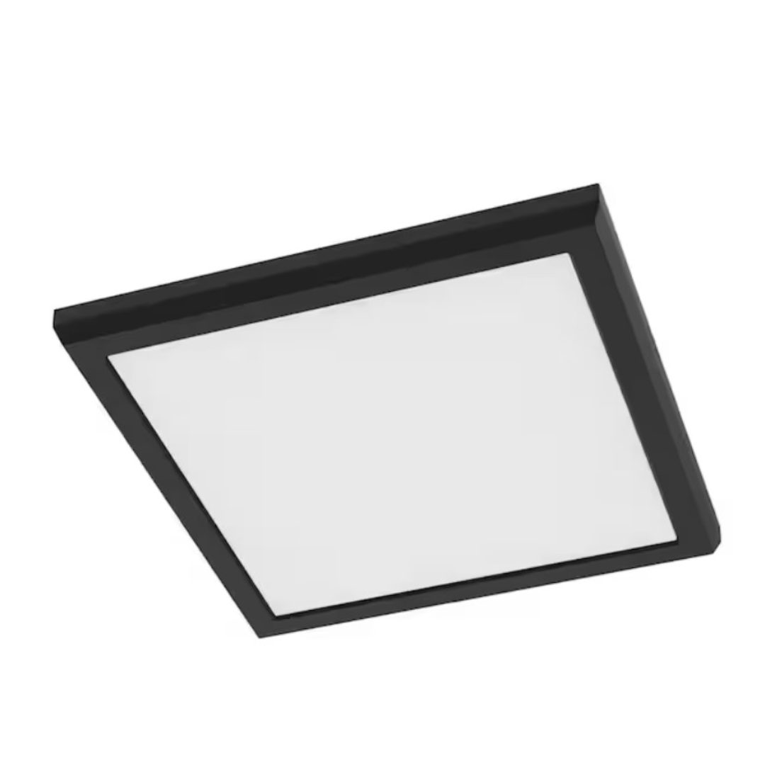 SATCO 62/1925 Blink Performer 9 in. Black Selectable CCT Color Changing LED Square Ceiling Flush Mount Light Fixture