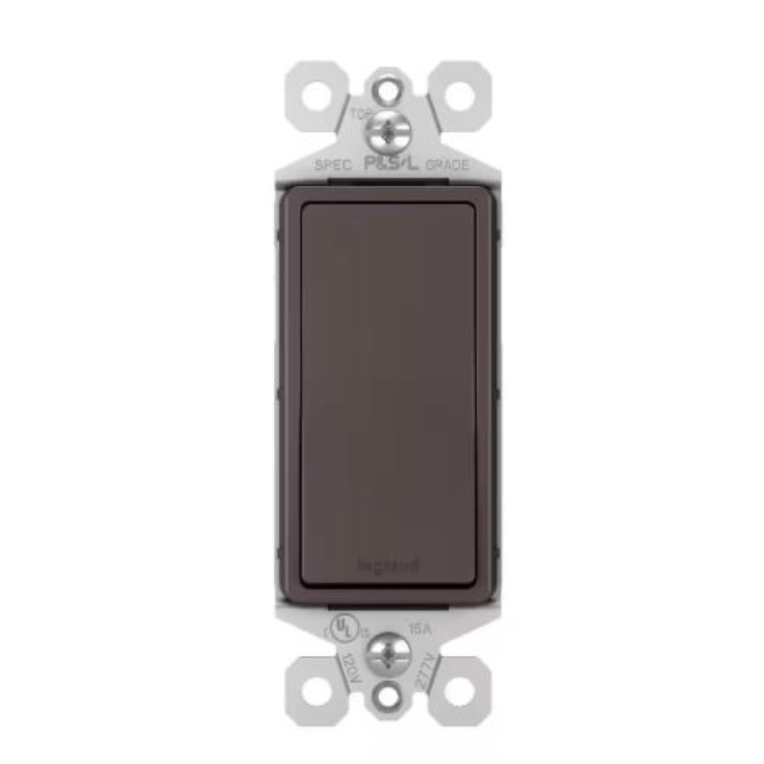 Legrand TM870DBCC10 radiant 15 Amp 120 Volt Single-Pole Decorator/Rocker Light Switch, Dark Bronze